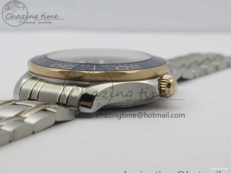 1223 2018 Seamaster Diver 300M SS RG VSF 1:1 Best Edition RG Bezel Blue Dial on SS RG Bracelet A Sleek 7925